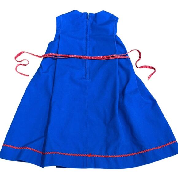 Vintage Chocolate Soup Rare Blue & Red Strawberry Dress 4T Retro 70s Style VGUC - Picture 7 of 7